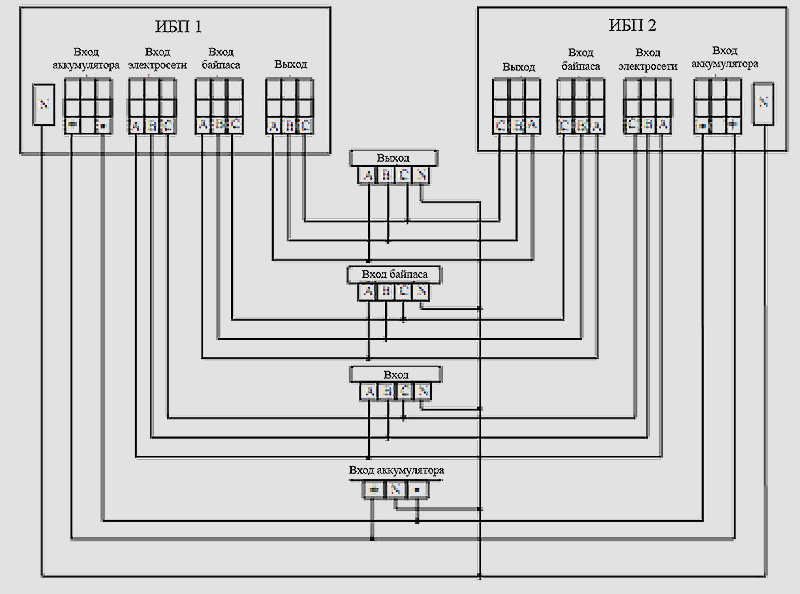 cхема электрических соединений параллельной системы